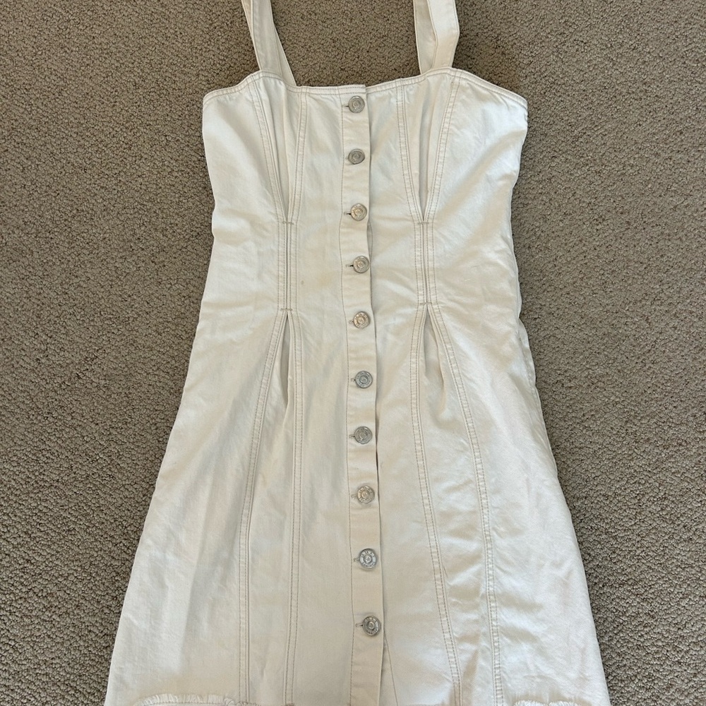 Current/Elliott The Corset dress cream denim